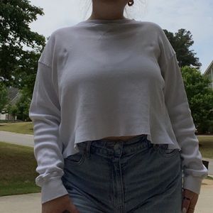 Plain White Cropped Tee